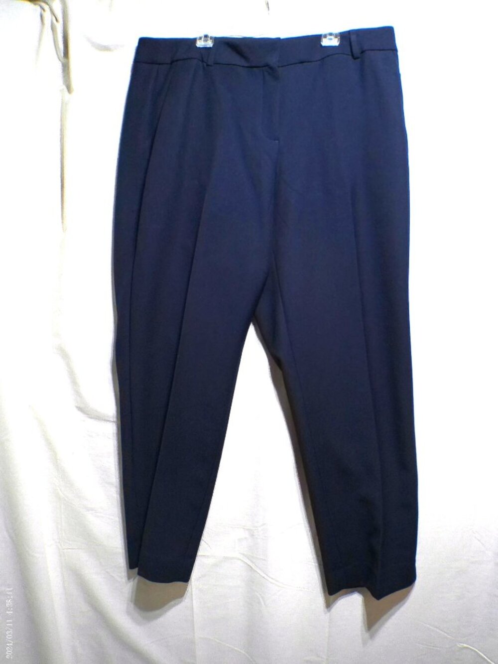 Talbots Pants Hampshire Ankle Straight Leg Curvy Blue 14 NWT